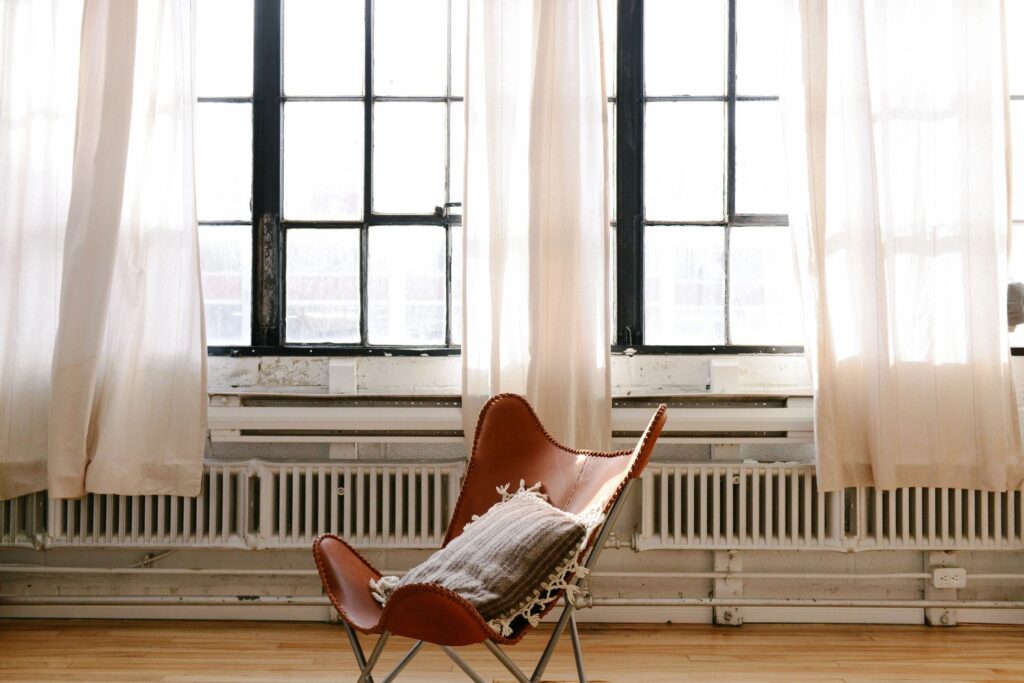Chair beside a window