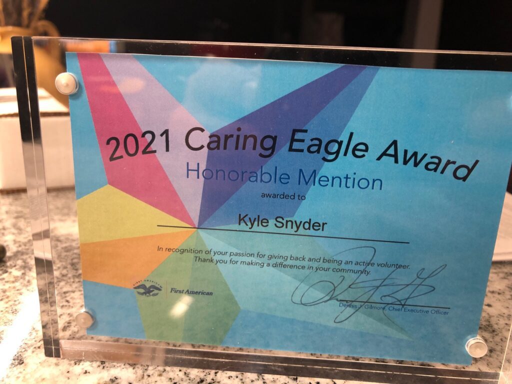 Caring Eagle Award Honorable Mention